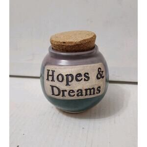Tumbleweed Pottery Hopes and Dreams Jar Cork Lid Hand Crafted North Carolina